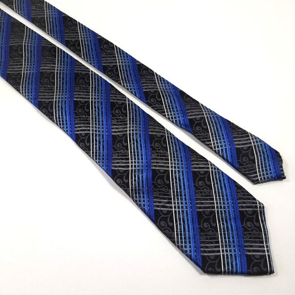 Alfani Mens Necktie Accessory Office Work Casual Blue Black Gift Idea - Picture 1 of 15